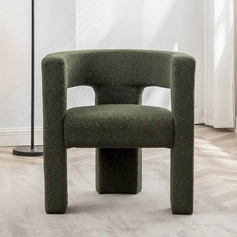 KINWELL 28 Wide Boucle Upholstered Square Armchair