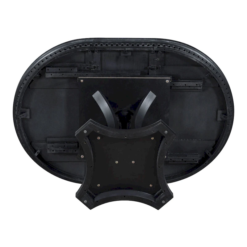 Black 5-Piece Wooden Dining Table Set with Extendable Round Table & 4 Armchairs