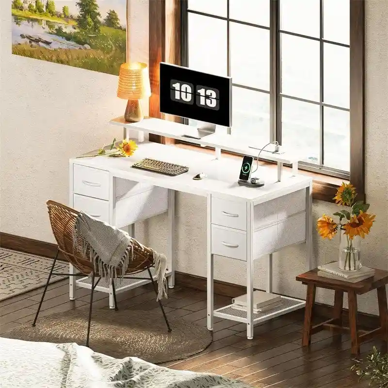 47 inch Computer Desk with 4 Drawers