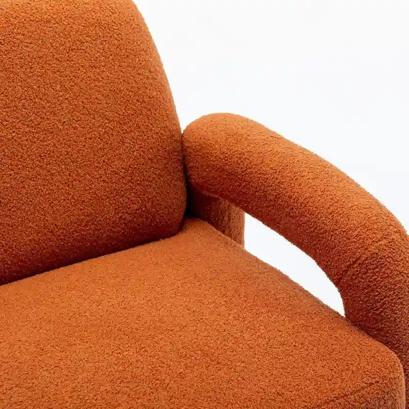 SEYNAR Mid-Century Modern Boucle 51  Solid Wood Curved Sofa