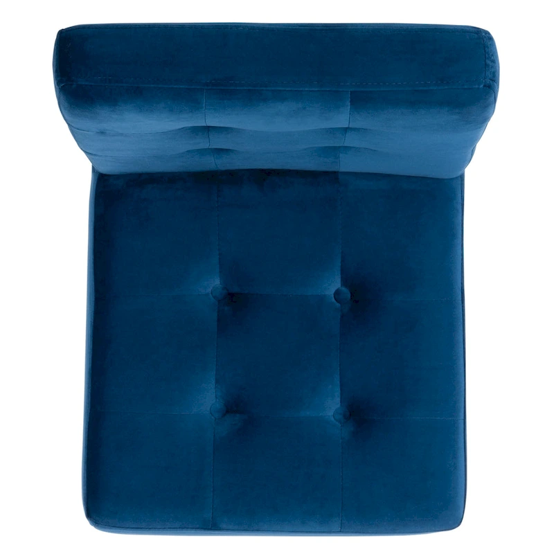 SAFAVIEH Merrilee Glam Black Chrome Tufted Side Chair - 19Wx23Dx35H