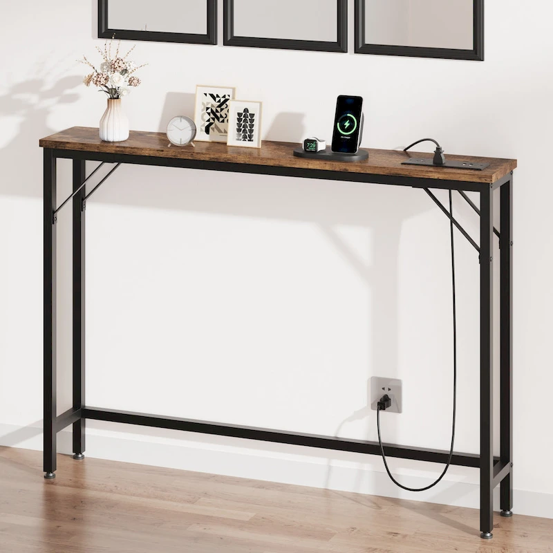 5.9 Narrow Sofa Table with Outlets