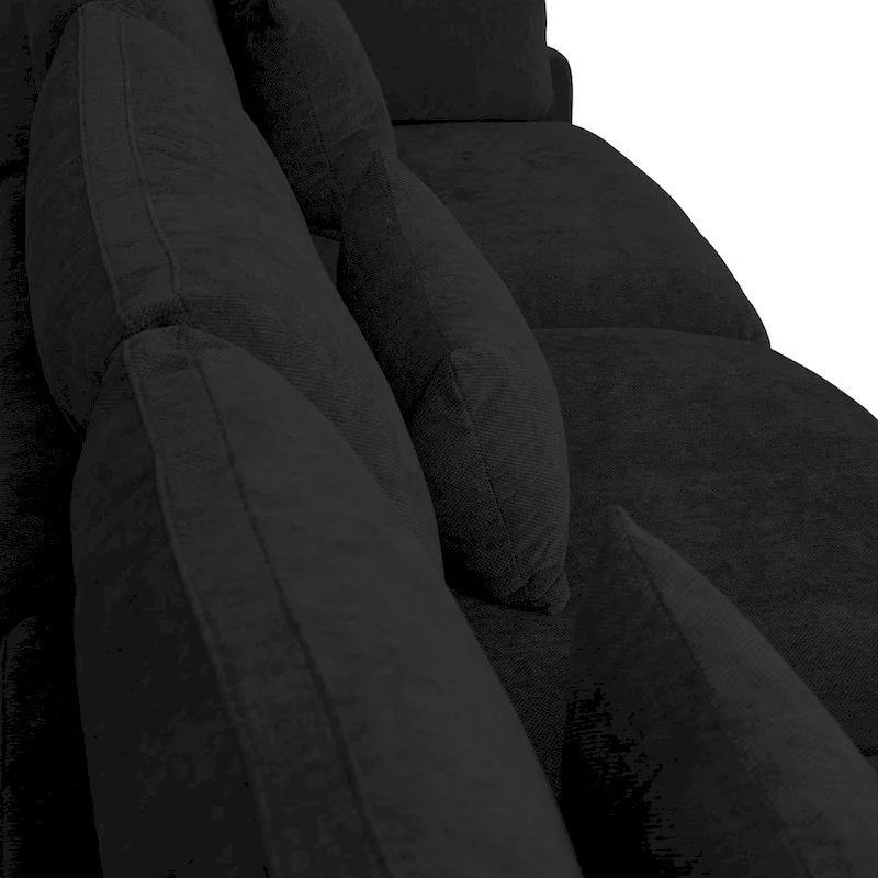 82.68 Down Filled Sectional Couch L-shape Linen Upholstered Loveseat with Ottoman