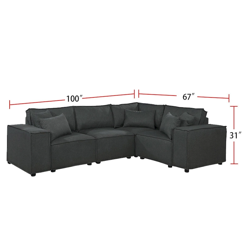 Modular Sectional Sofa with Ottoman