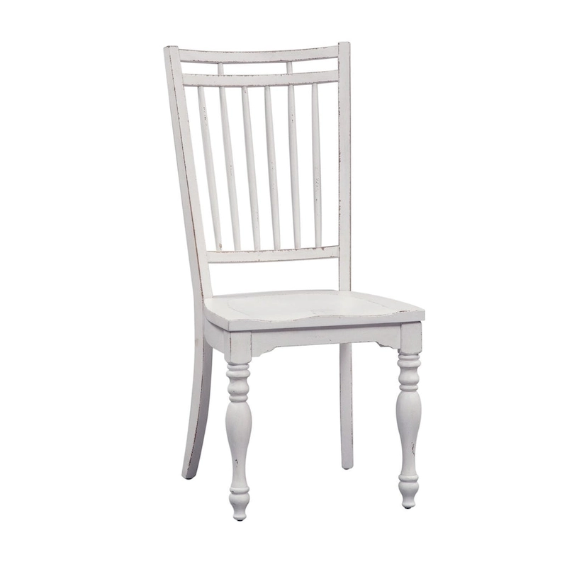 Magnolia Manor Antique White Weathered Bark Spindle Back Side Chair (Set of 2)