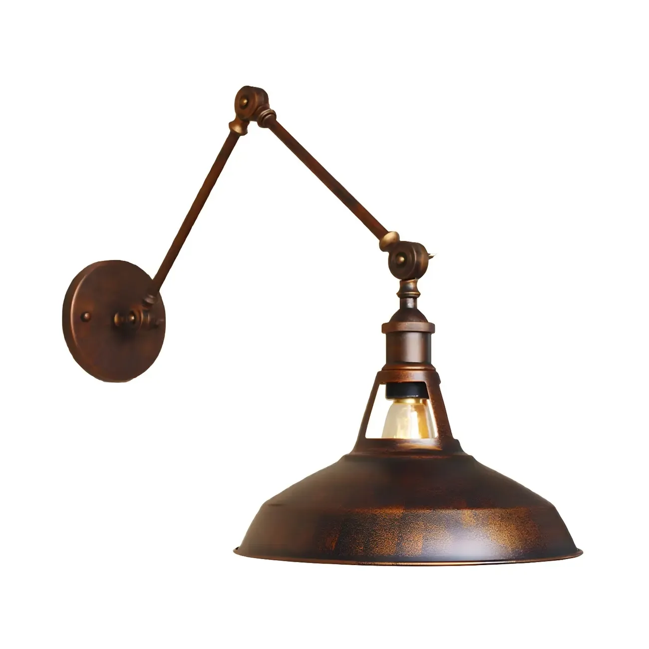 Industrial Barn Shade Adjustable Swing Arm Wall Light