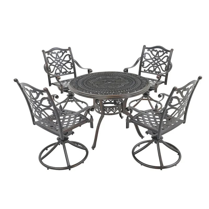 5-Piece Cast Aluminum Patio Dining Set