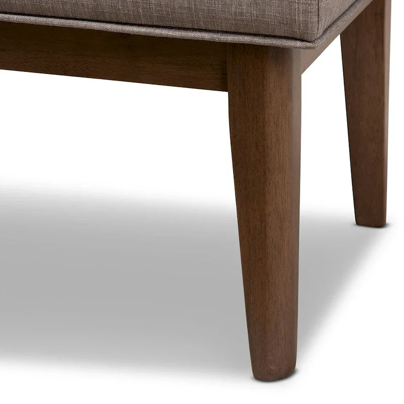 Mid-Century Fabric Button-Tufted Bench by