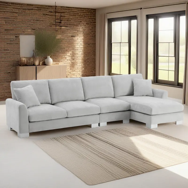 Rosita Modern L-shaped Sectional Sofa with Chaise Lounge by GDFStudio