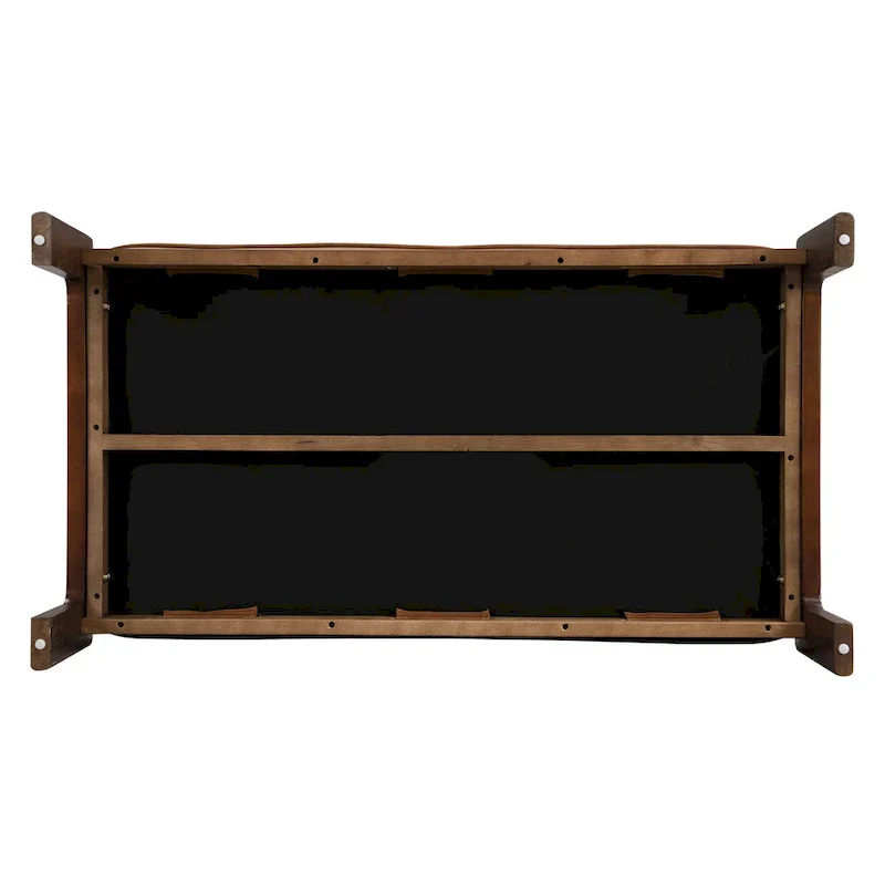 Christopher Knight Home - 48.4 Rectangle Tufted Upholstered Cocktail, Leather Ottoman Coffee Table with Rubber Wood Frame