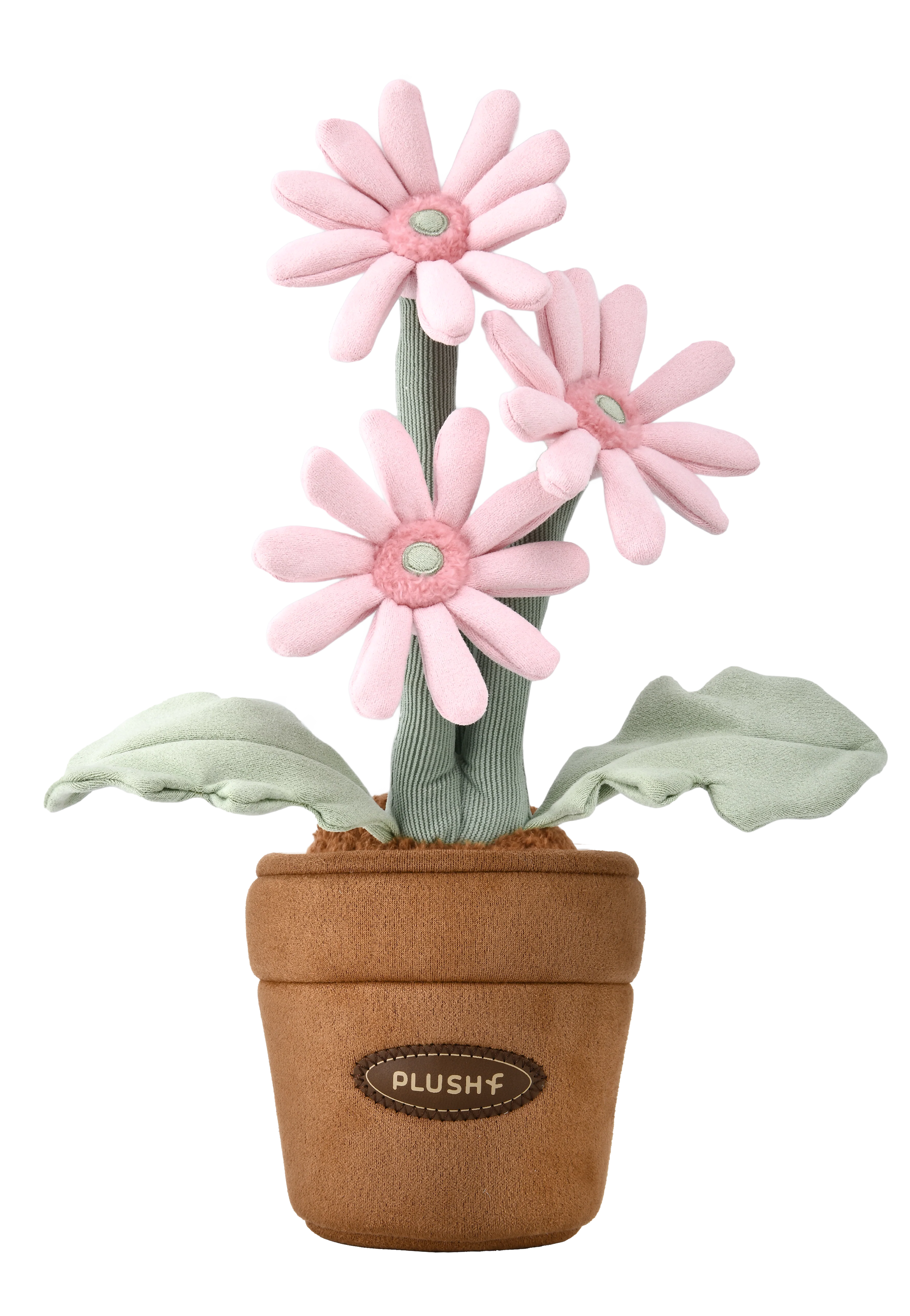 PlushWoods Pink Gerbera Plant Plush With Pot 25cm