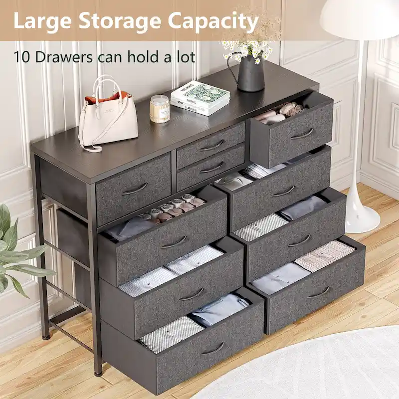 10-Drawer Dresser with TV Stand Top