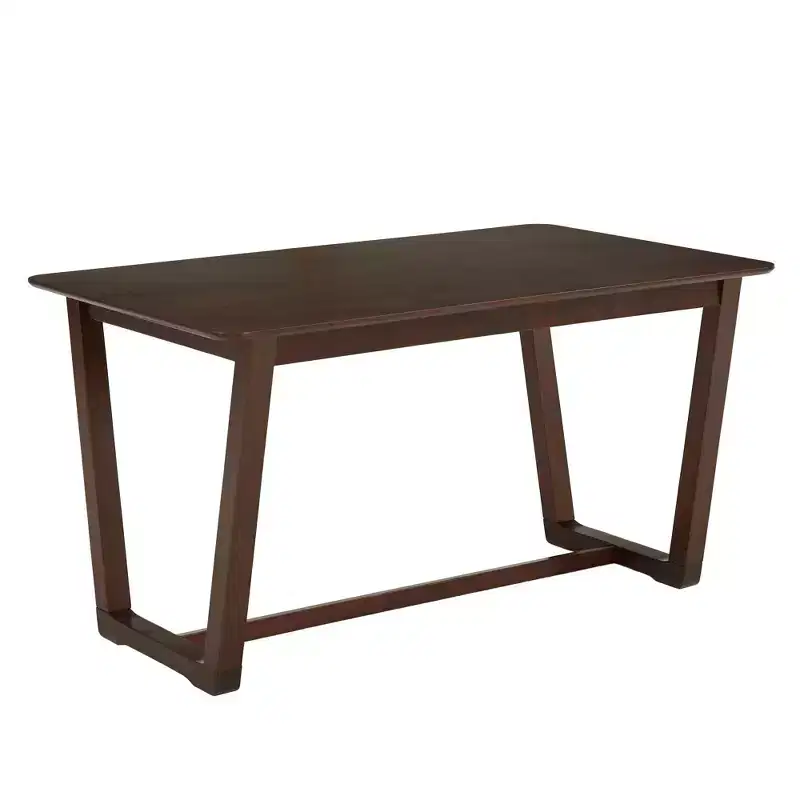 Brown Rectangular Dining Table, Trestle Style, Seats 4