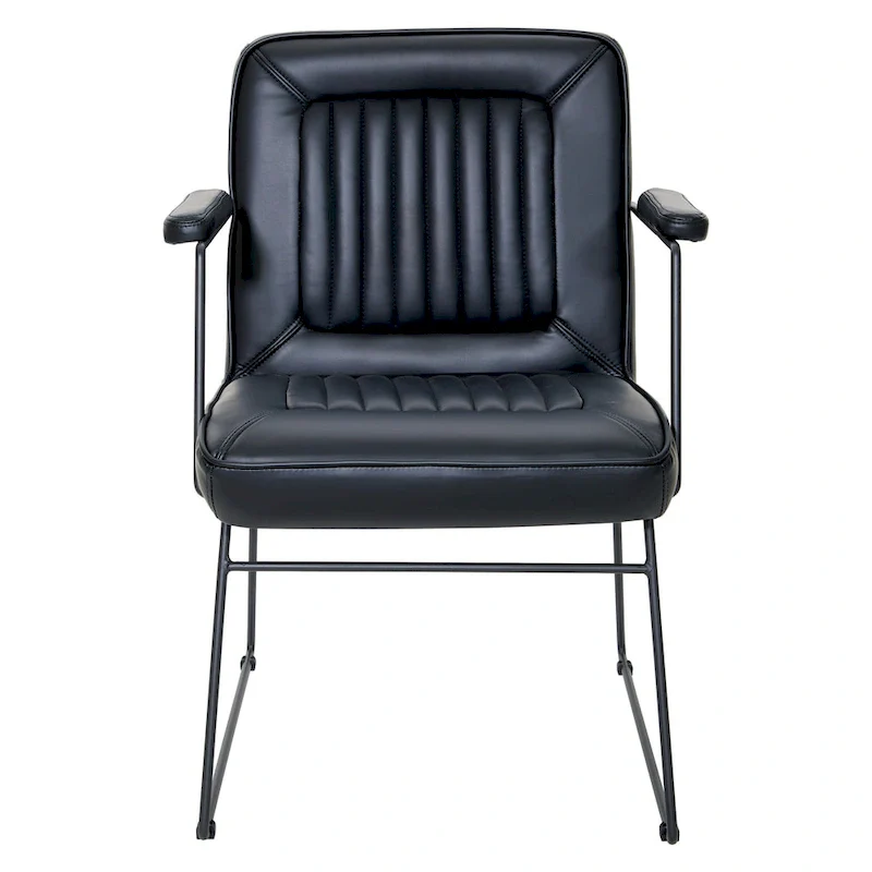 Teigen Faux Leather Chair with Sled Base