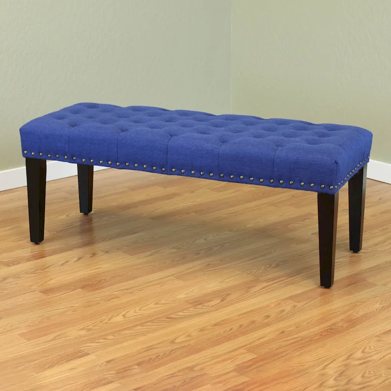 Sopri 49-inch Linen Upholstered Tufted Transitional Bench