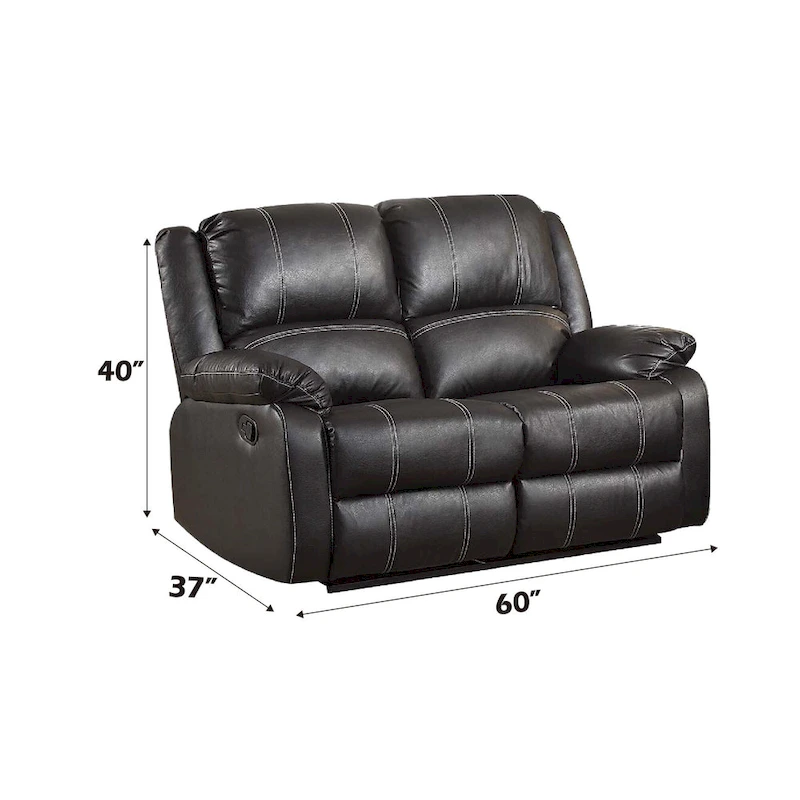 Brown Synthetic Leather Recliner Loveseat
