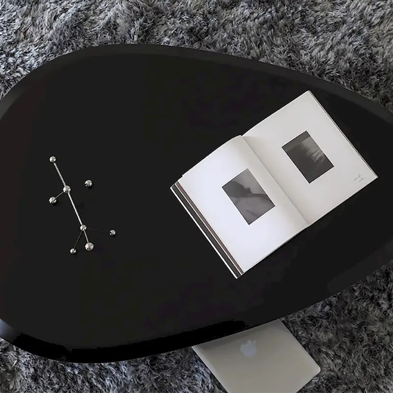 51 Modern Wood Coffee Table with 3 ball legs