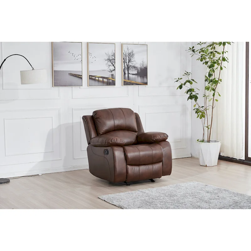 Betsy Furniture Bonded Leather Manual Rclining Single Seat Recliner Glider Chair 8018