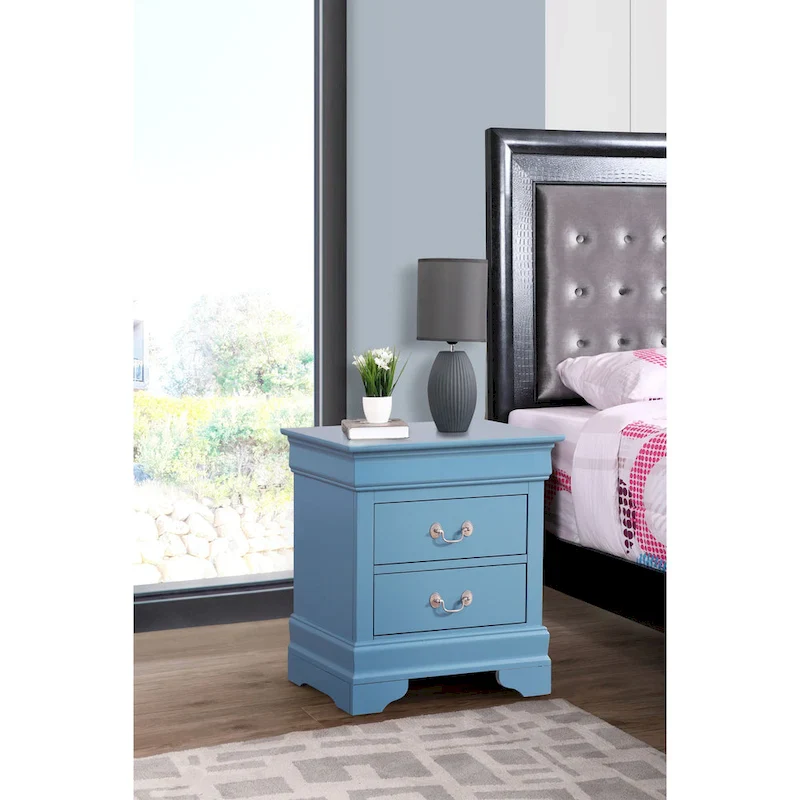 2-drawer Wooden Nightstand