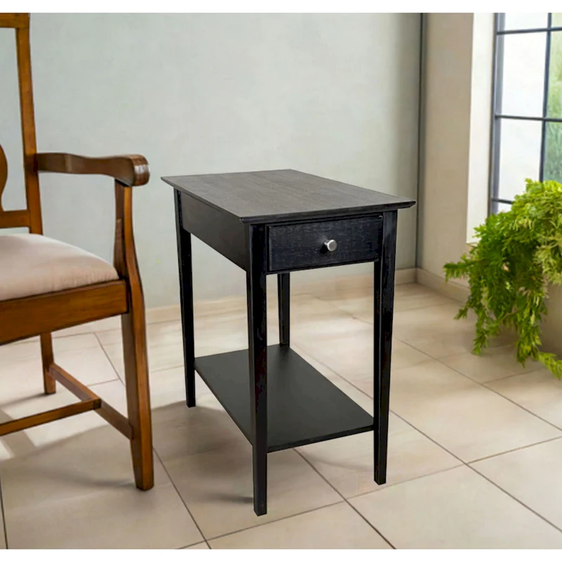 Solid Bamboo Recliner Table with Drawer