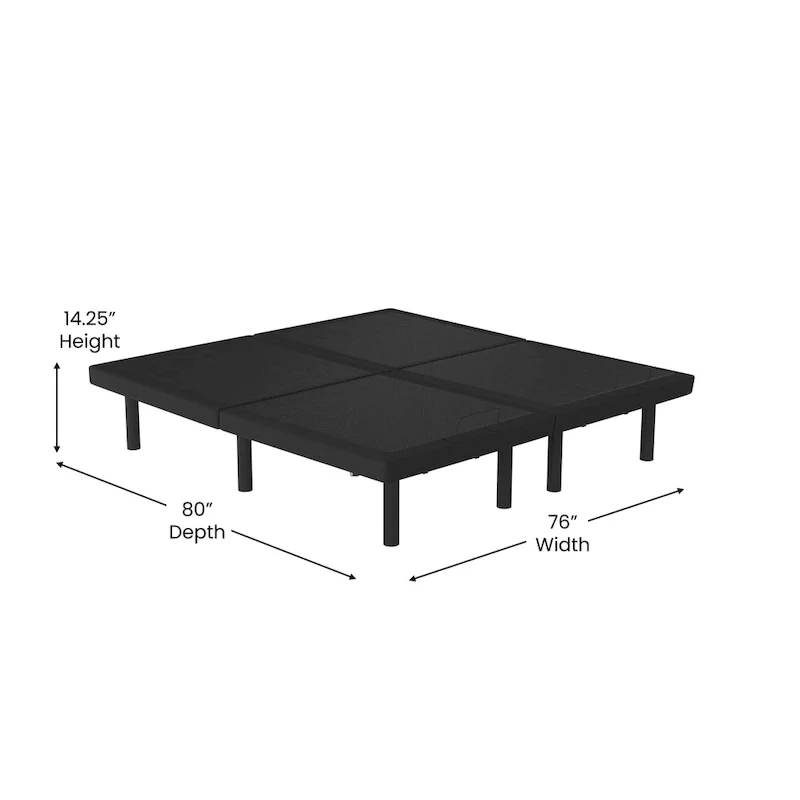 Anti-skid Upholstered Adjustable Bed Base with Wireless Remote