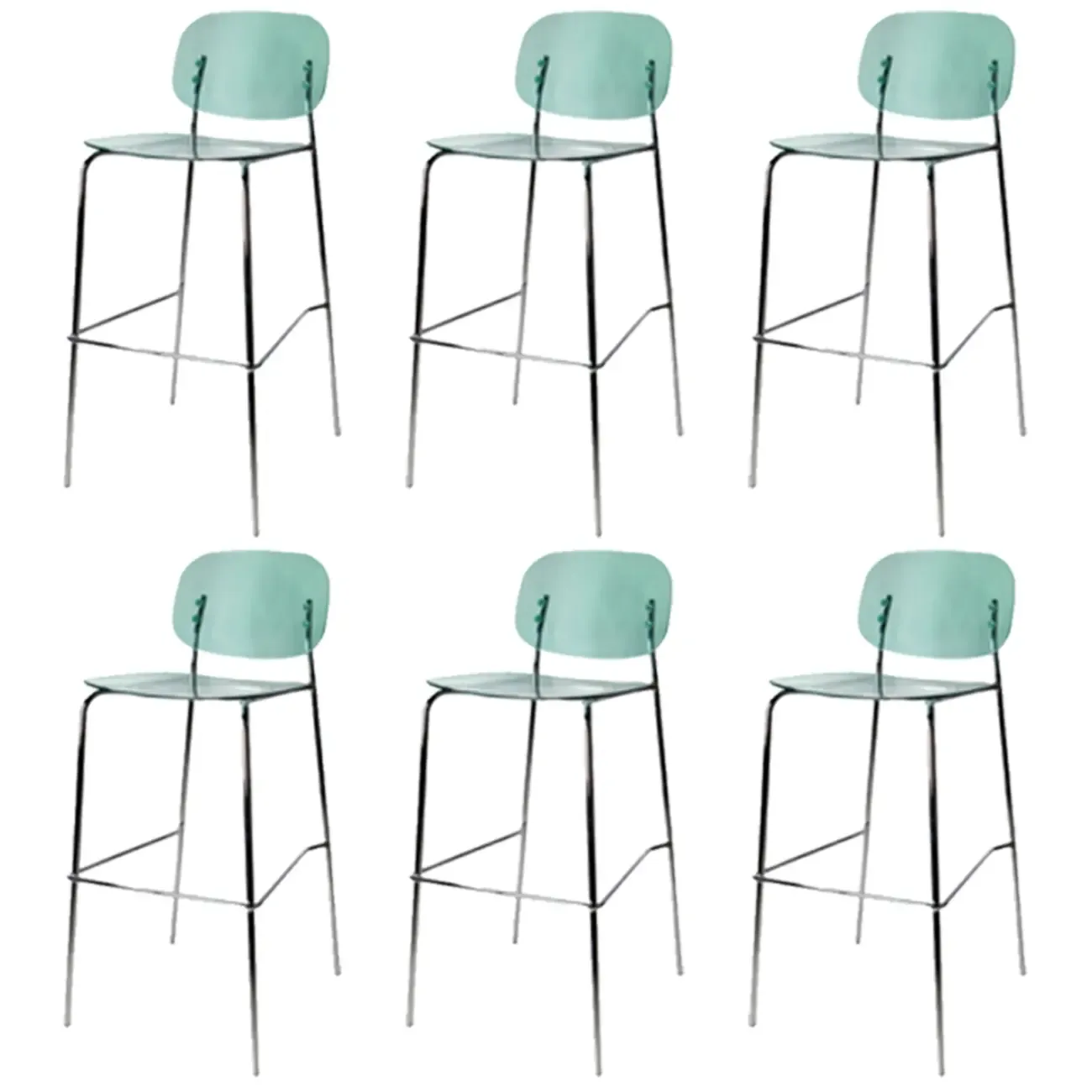 Scandinavian Square Seat Counter Height Acrylic Bar Stools