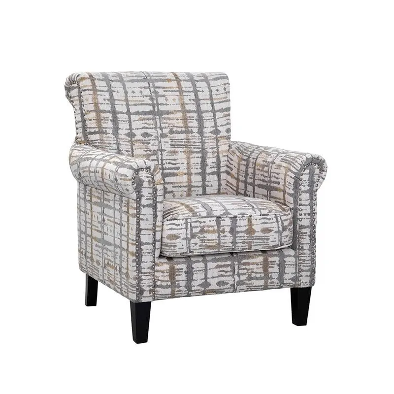 Roseanne Upholstered Accent Armchair with Silver Nailhead Trim