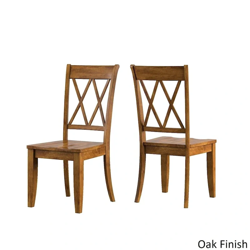 Eleanor Oak Farmhouse Trestle Base 5-Piece Dining Set - X Back by iNSPIRE Q Classic