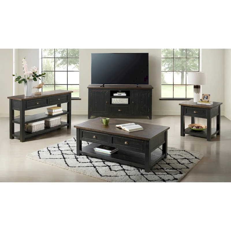 The Gray Barn Downington Solid Wood 2-Drawer Sofa Console Table
