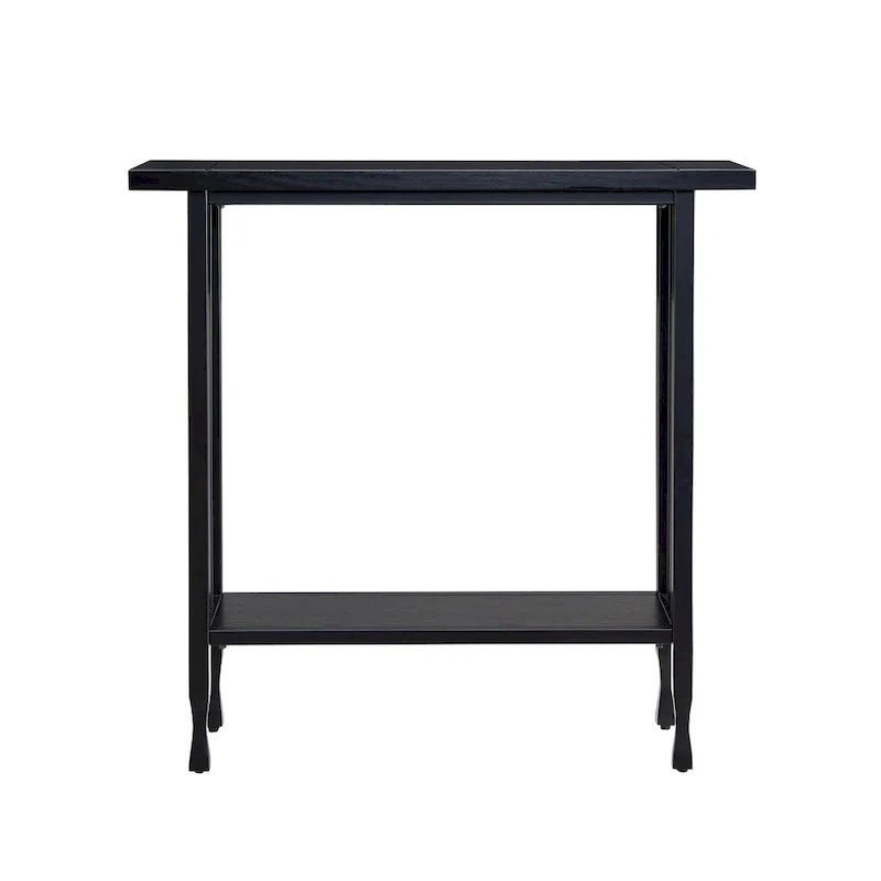 Matte Black Slatted Mission Oak Hall Stand