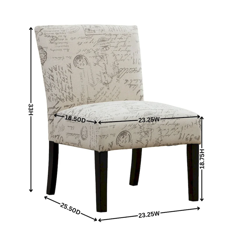 25.5 Upholstered Accent Chair with Wood Legs