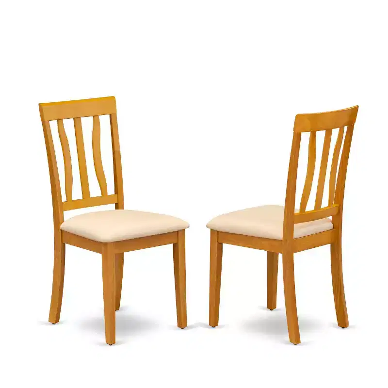 Small Dining Set - 3 Piece Table & Chairs, 36x36 Inch, Oak Finish, Kitchen Dining Room Set