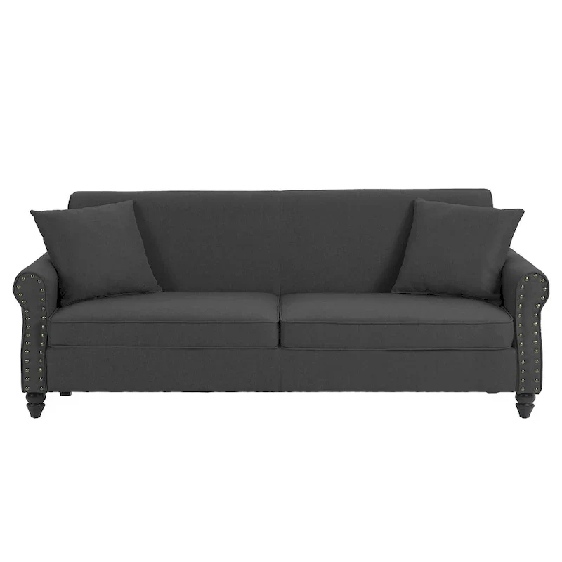 73 Sofa with Nailhead Trim Rolled Arms