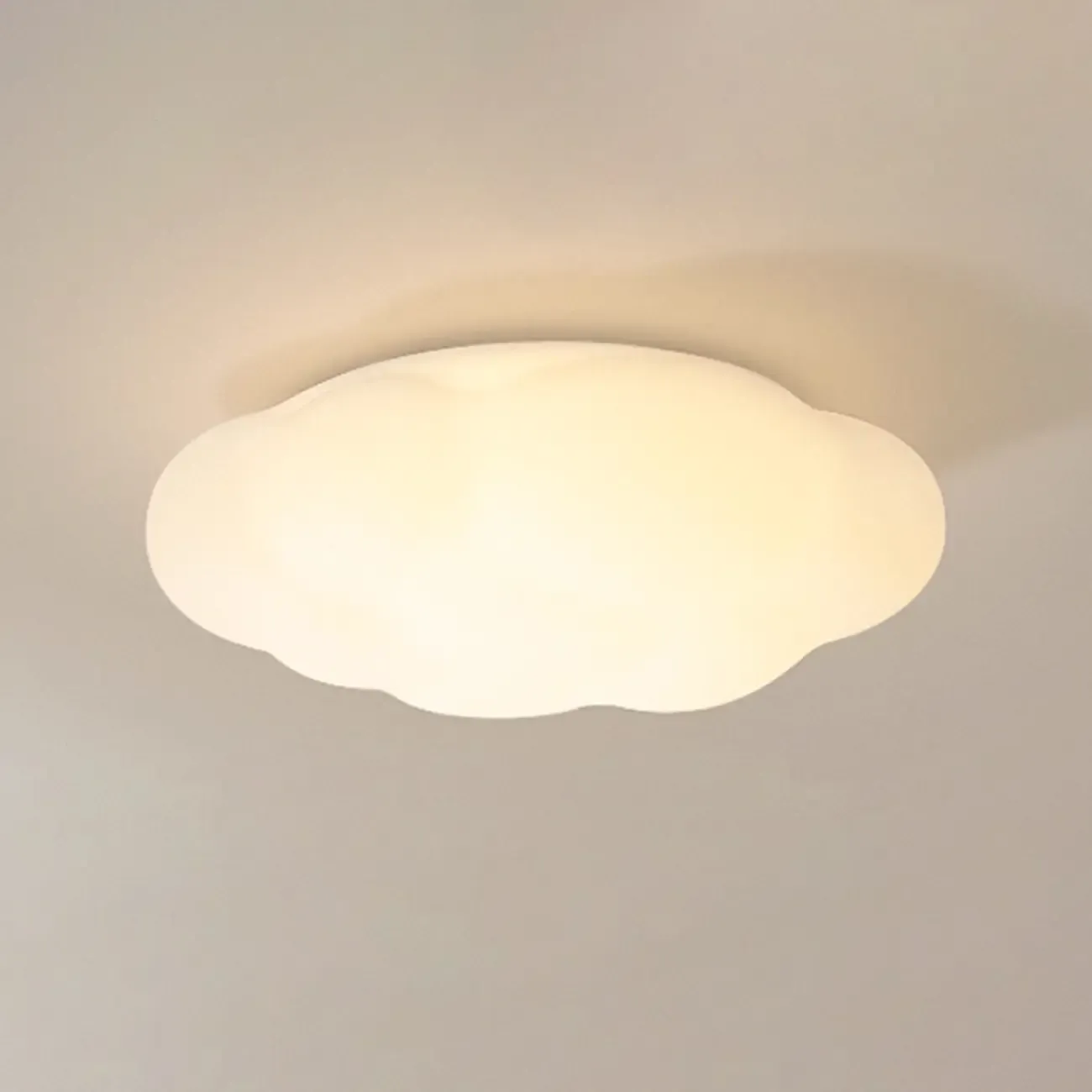 Modern White Geometric LED Dimmable Flush Mount Ceiling Light