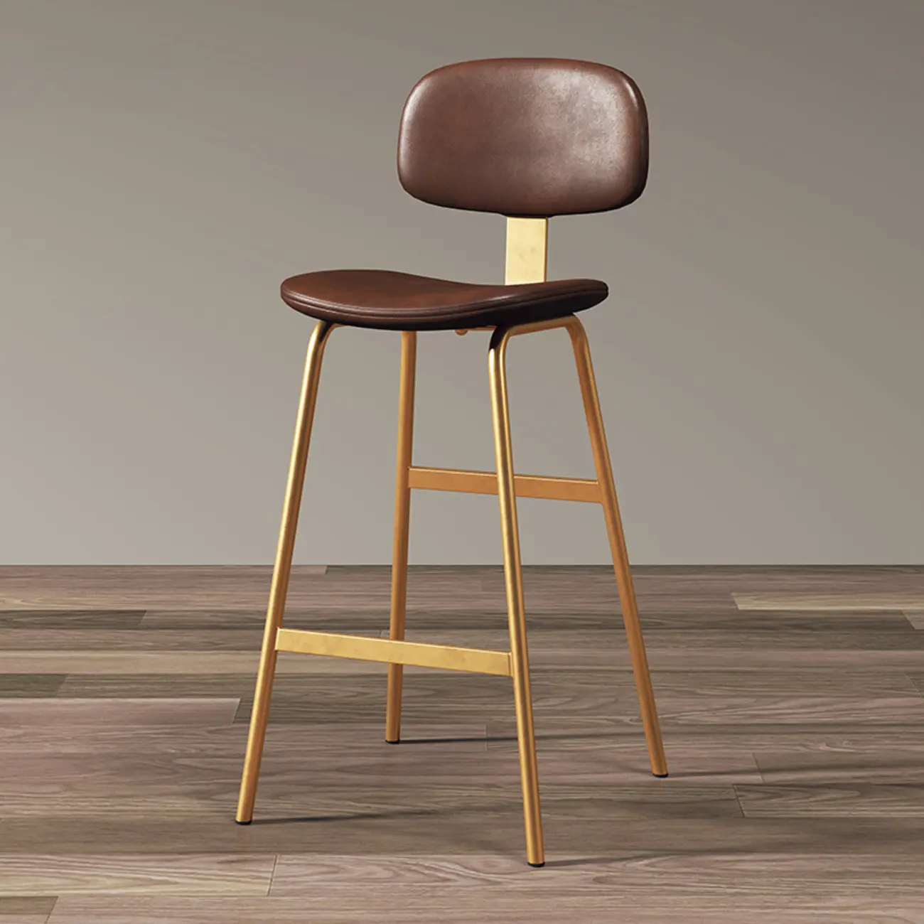Saddle Faux Leather Counter Stools with Backs