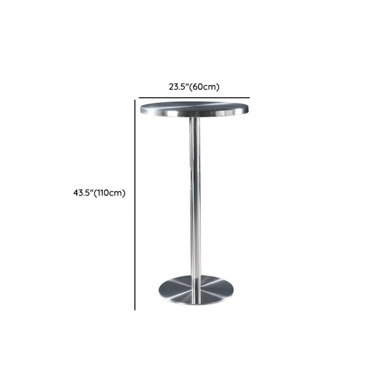 Industrial Silver Stainless Steel Bar Table