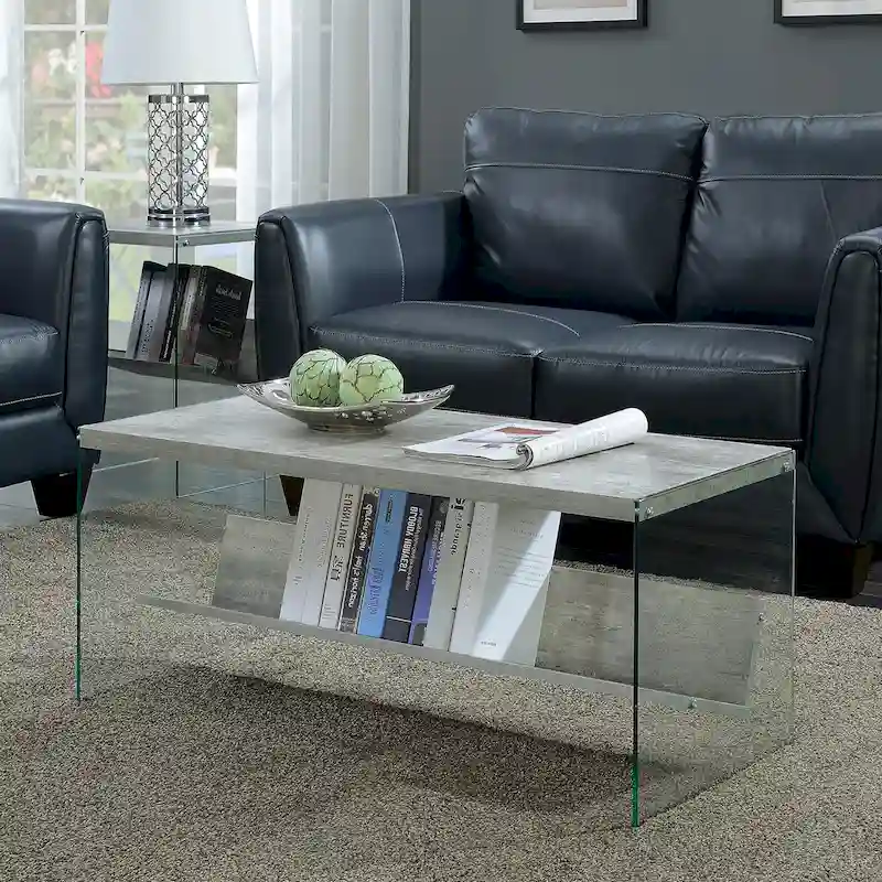 Convenience Concepts SoHo Glass Coffee Table with Shelf