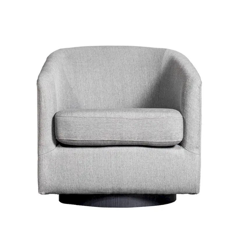 Barrel Accent Chair with 360 Swivel Vinyl Wrapped Base