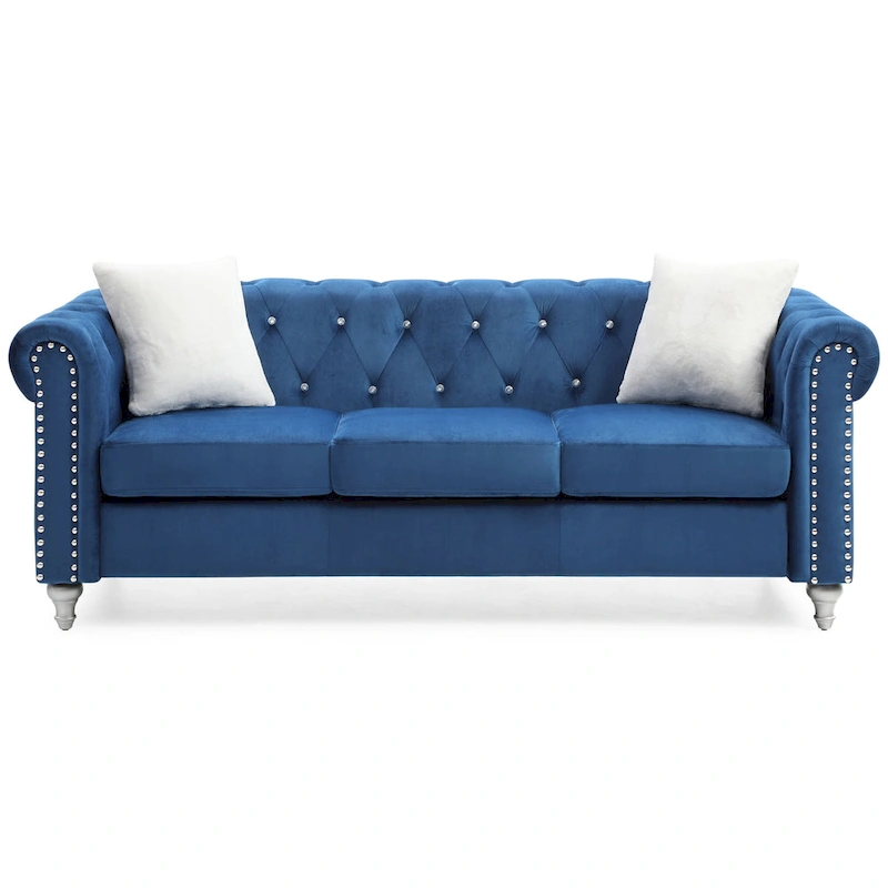 Raisa Microsuede Velvet Tufted Sofa