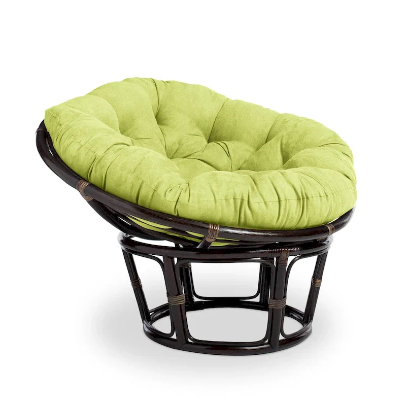 Bali 42-inch Rattan Papasan Chair with Microsuede Cushion