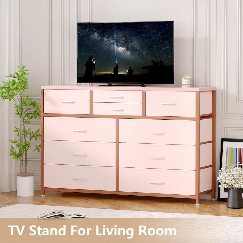 10 Drawer Dresser TV Stand - 55 inches