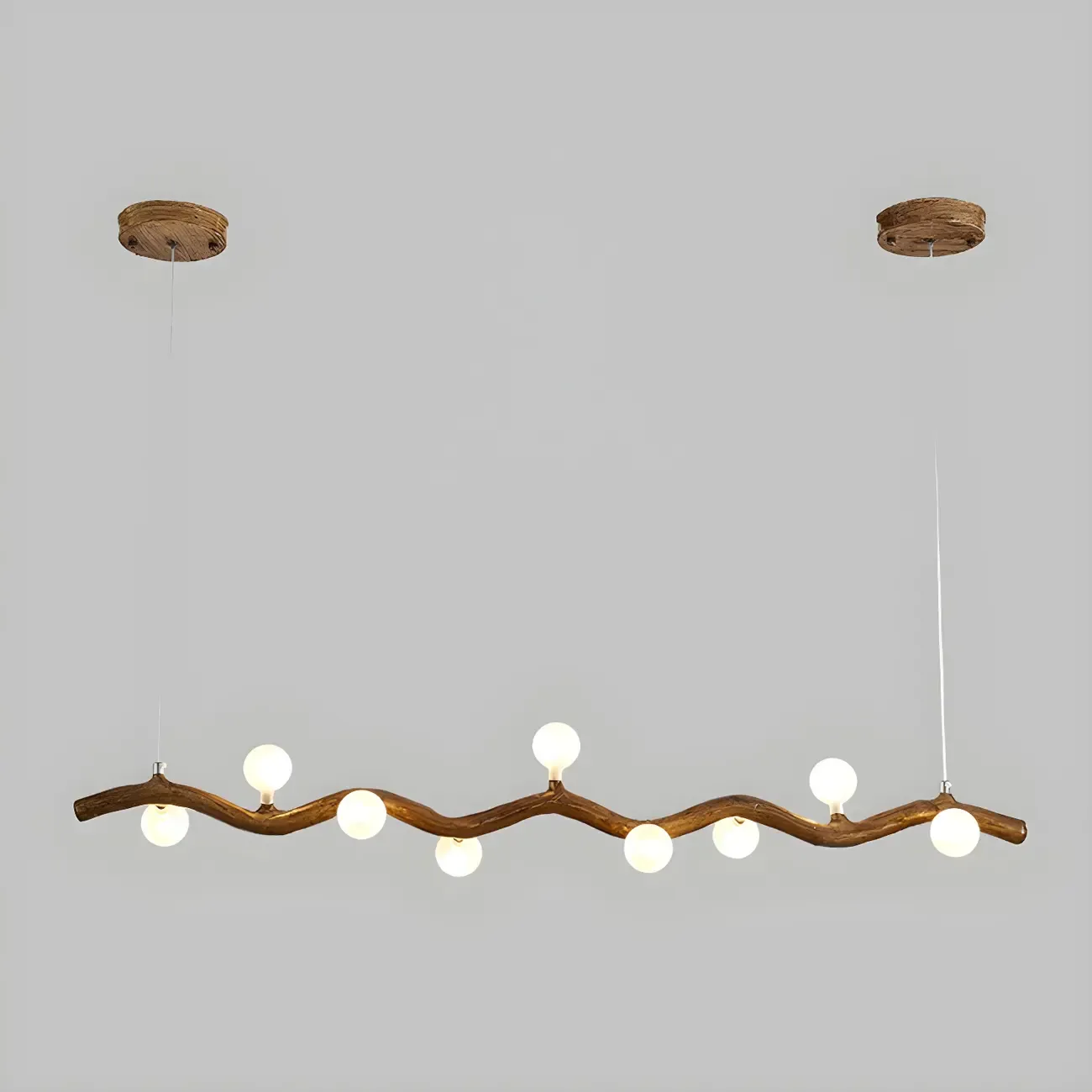Modern Brown Glass Linear Island Pendant Light