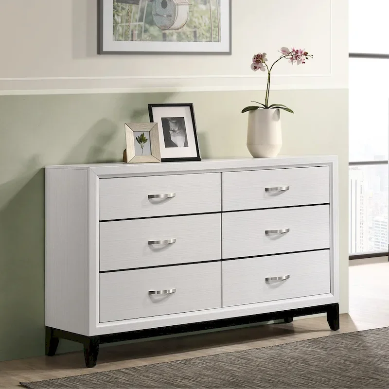 Stout White Panel Deluxe 6-piece Bedroom Set