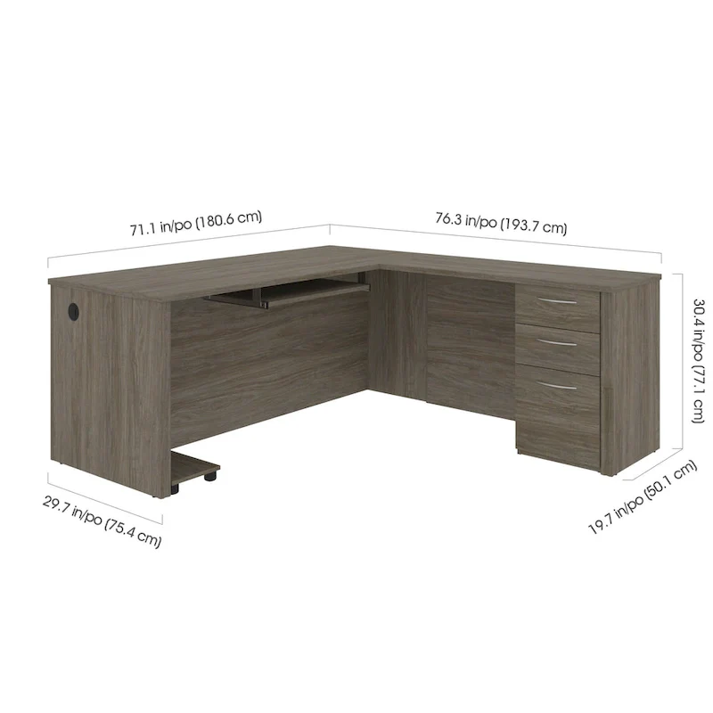 Bestar Embassy 71 inch L-shaped desk