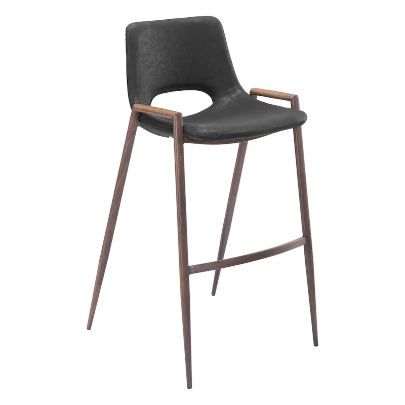 Desi Barstool Black & Walnut