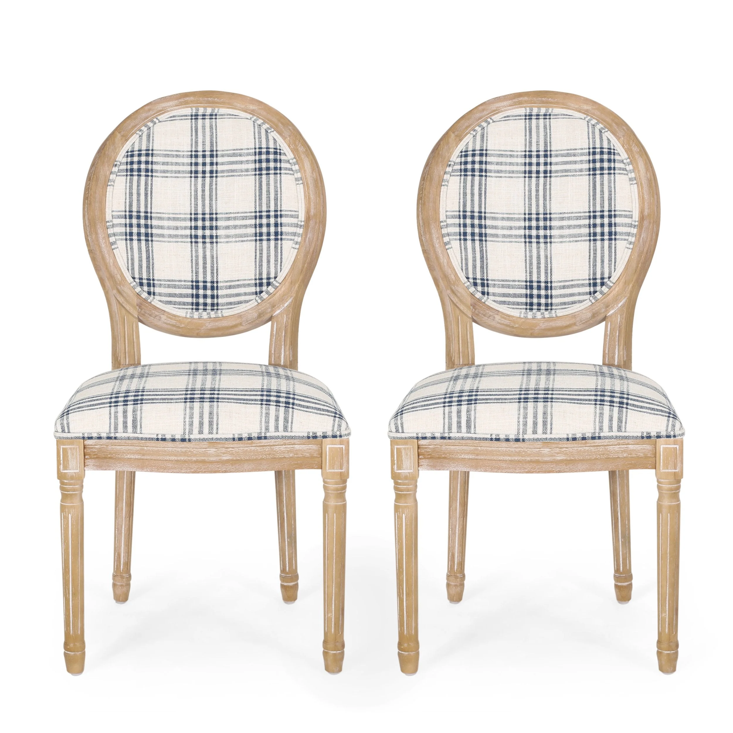 French Country Fabric Dining Chairs - NH419413