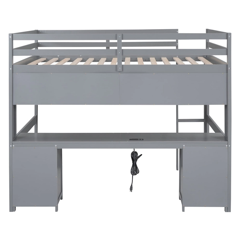 Loft Bed with Desk, Cabinets