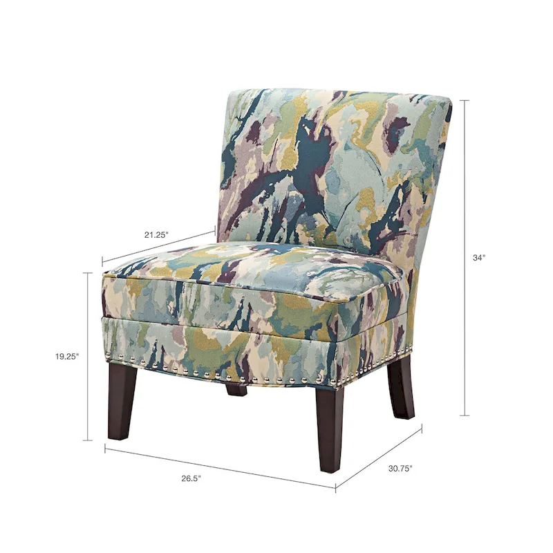 Madison Park Alex Artistic Print Armless Slipper Accent Chair