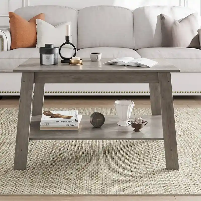 Small Living Room Rustic 2-Tier Coffee Table