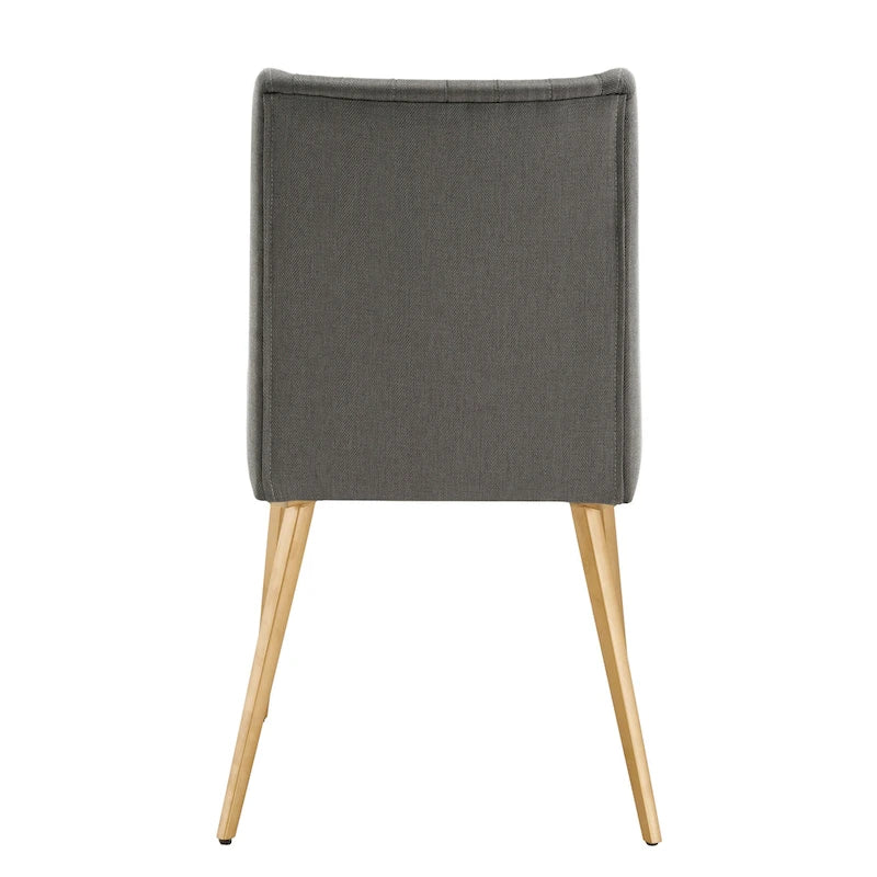 Gold Finish Fabric Dining Chair (Set of 2)